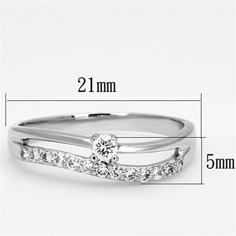 Rhodium Brass Ring with AAA Grade CZ  in Clear