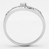 Rhodium Brass Ring with AAA Grade CZ  in Clear