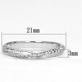 Rhodium Brass Ring with AAA Grade CZ  in Clear