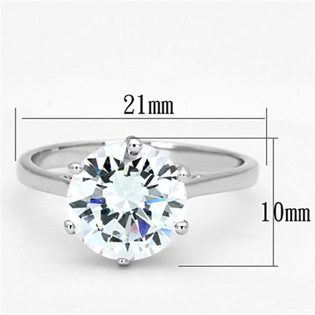 Rhodium Brass Ring with AAA Grade CZ  in Clear