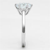 Rhodium Brass Ring with AAA Grade CZ  in Clear