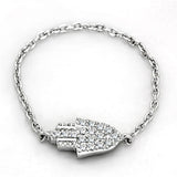 Rhodium Brass Ring with AAA Grade CZ  in Clear