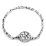Rhodium Brass Ring with AAA Grade CZ  in Clear