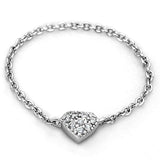 Rhodium Brass Ring with AAA Grade CZ  in Clear