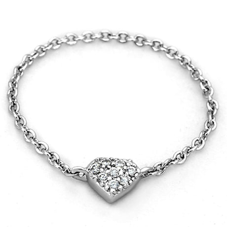Rhodium Brass Ring with AAA Grade CZ  in Clear