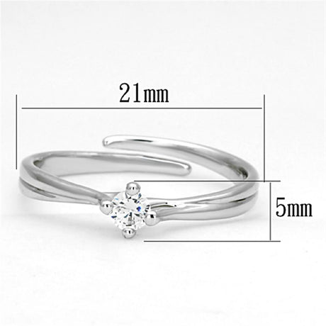 Rhodium Brass Ring with AAA Grade CZ  in Clear