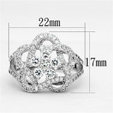 Rhodium Brass Ring with AAA Grade CZ  in Clear