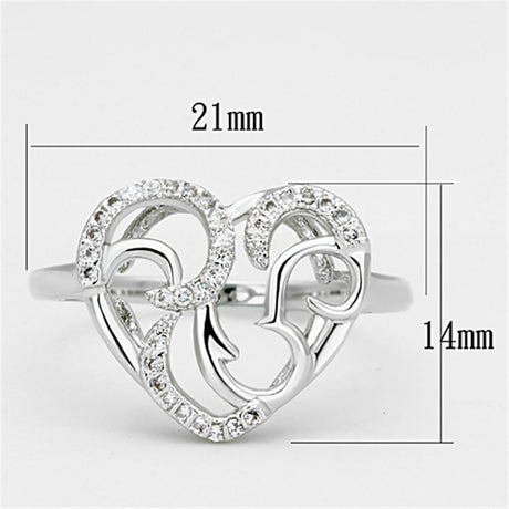 Rhodium Brass Ring with AAA Grade CZ  in Clear