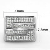 Rhodium Brass Ring with AAA Grade CZ  in Clear