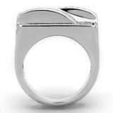 Rhodium Brass Ring with AAA Grade CZ  in Clear