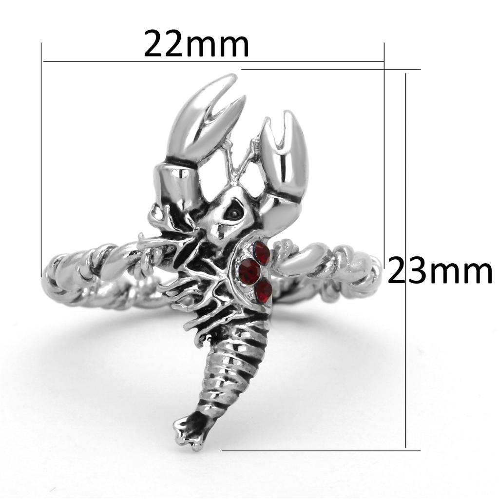 Rhodium Brass Ring with Top Grade Crystal  in Siam