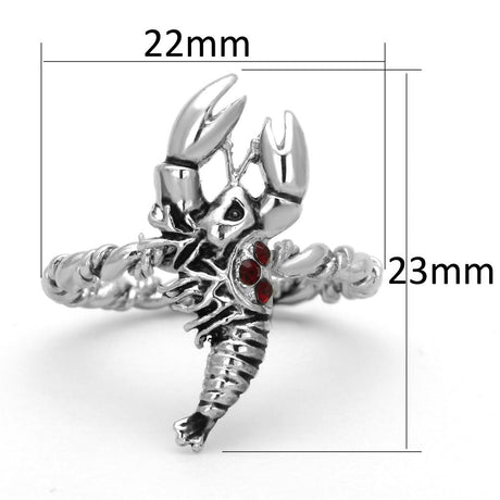 Rhodium Brass Ring with Top Grade Crystal  in Siam