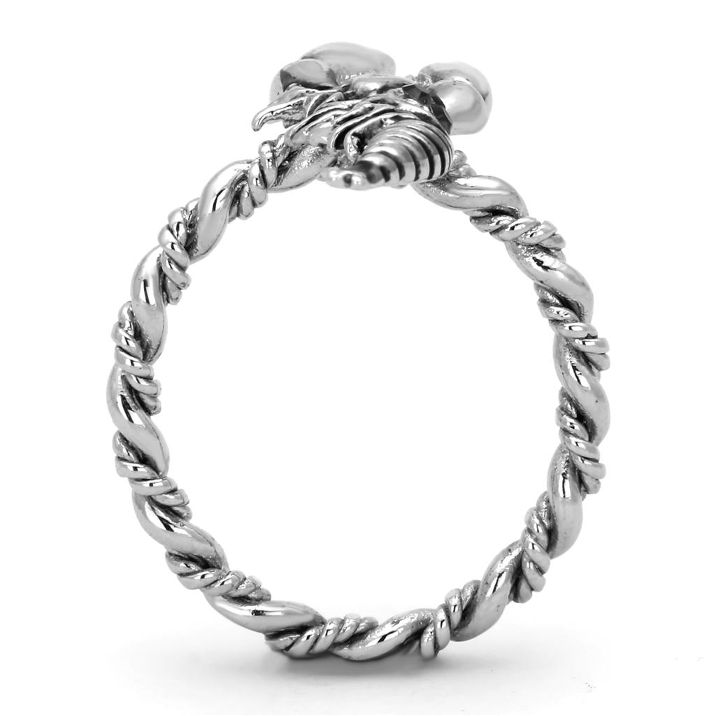 Rhodium Brass Ring with Top Grade Crystal  in Siam