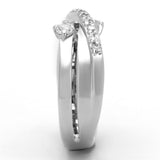 Rhodium Brass Ring with AAA Grade CZ  in Clear
