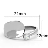 Rhodium Brass Ring with AAA Grade CZ  in Clear