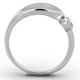 Rhodium Brass Ring with AAA Grade CZ  in Clear