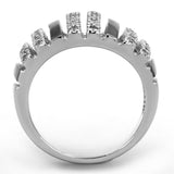 Rhodium + Ruthenium Brass Ring with AAA Grade CZ  in Clear