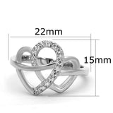 Rhodium Brass Ring with AAA Grade CZ  in Clear