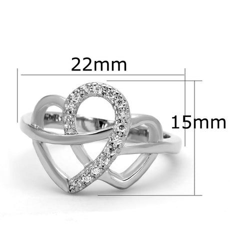 Rhodium Brass Ring with AAA Grade CZ  in Clear