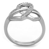 Rhodium Brass Ring with AAA Grade CZ  in Clear