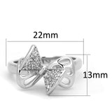 Rhodium Brass Ring with AAA Grade CZ  in Clear