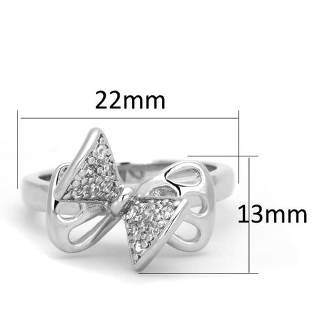 Rhodium Brass Ring with AAA Grade CZ  in Clear