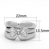 Rhodium Brass Ring with AAA Grade CZ  in Clear