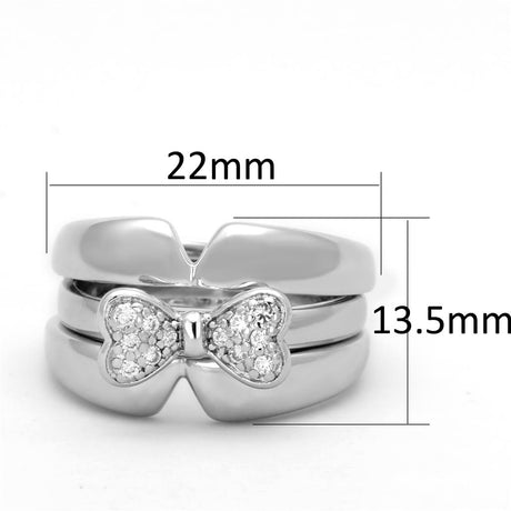 Rhodium Brass Ring with AAA Grade CZ  in Clear