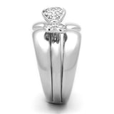 Rhodium Brass Ring with AAA Grade CZ  in Clear