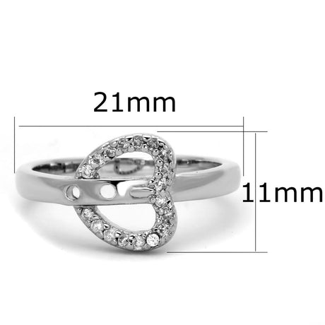 Rhodium Brass Ring with AAA Grade CZ  in Clear