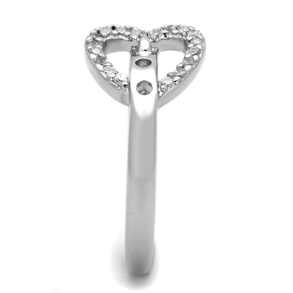Rhodium Brass Ring with AAA Grade CZ  in Clear