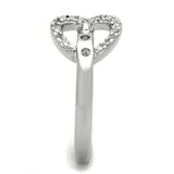 Rhodium Brass Ring with AAA Grade CZ  in Clear