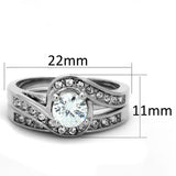 Rhodium Brass Ring with AAA Grade CZ  in Clear