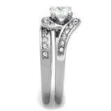Rhodium Brass Ring with AAA Grade CZ  in Clear