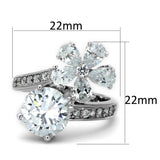 Rhodium Brass Ring with AAA Grade CZ  in Clear