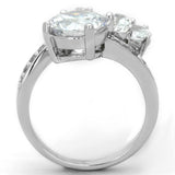 Rhodium Brass Ring with AAA Grade CZ  in Clear