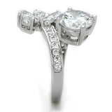 Rhodium Brass Ring with AAA Grade CZ  in Clear