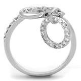 Rhodium Brass Ring with AAA Grade CZ  in Clear