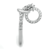 Rhodium Brass Ring with AAA Grade CZ  in Clear