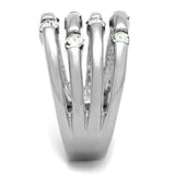 Rhodium Brass Ring with Top Grade Crystal  in Clear