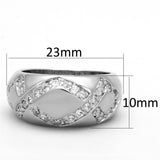 Rhodium Brass Ring with AAA Grade CZ  in Clear