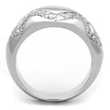 Rhodium Brass Ring with AAA Grade CZ  in Clear