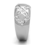 Rhodium Brass Ring with AAA Grade CZ  in Clear