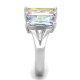 Rhodium Brass, AAA CZ , Multi Color - 3W583