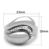 Rhodium Brass Ring with Top Grade Crystal  in Clear