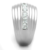 Rhodium Brass Ring with AAA Grade CZ  in Clear