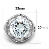 Rhodium Brass Ring with AAA Grade CZ  in Clear