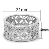 Rhodium Brass Ring with Top Grade Crystal  in Clear