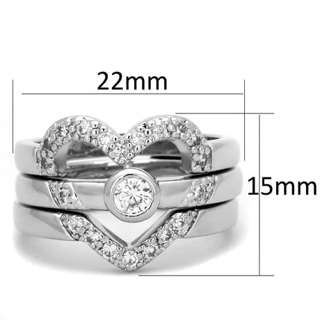 Rhodium Brass Ring with AAA Grade CZ  in Clear