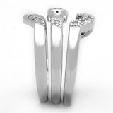 Rhodium Brass Ring with AAA Grade CZ  in Clear